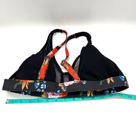 Black and Red Floral Bikini with Mesh Accents Size Medium Unbranded - Picture 14 of 16